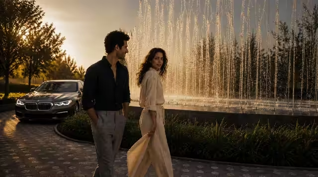 The House Of Abhinandan Lodha estate grand fountain